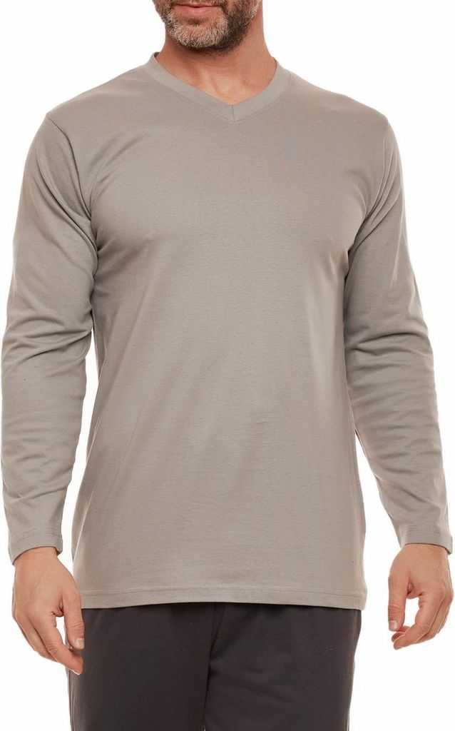 Moonline nightwear Herren Schlafanzug, XXL, Grau/Anthrazit