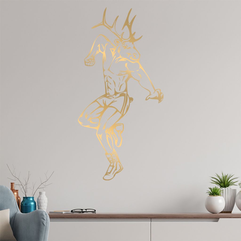 Elch Krieger Wandtattoo in 6 Größen - Wandaufkleber Wall Sticker - Dekoration, Küche, Wohnzimmer, Schlafzimmer, Badezimmer