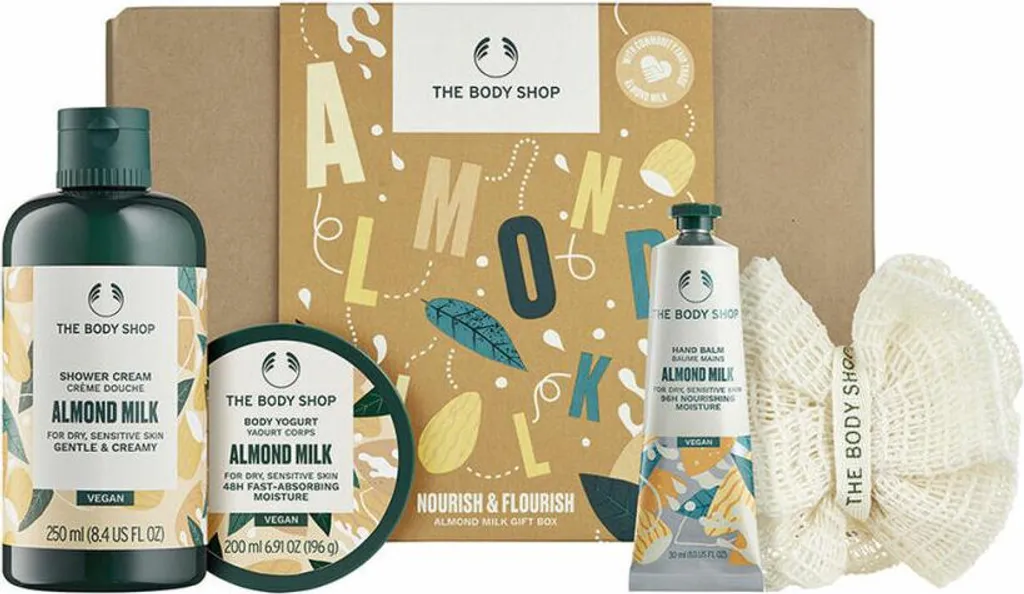 Kit cadeau bien-être et soins corporels au lait d'amande pour peau douce