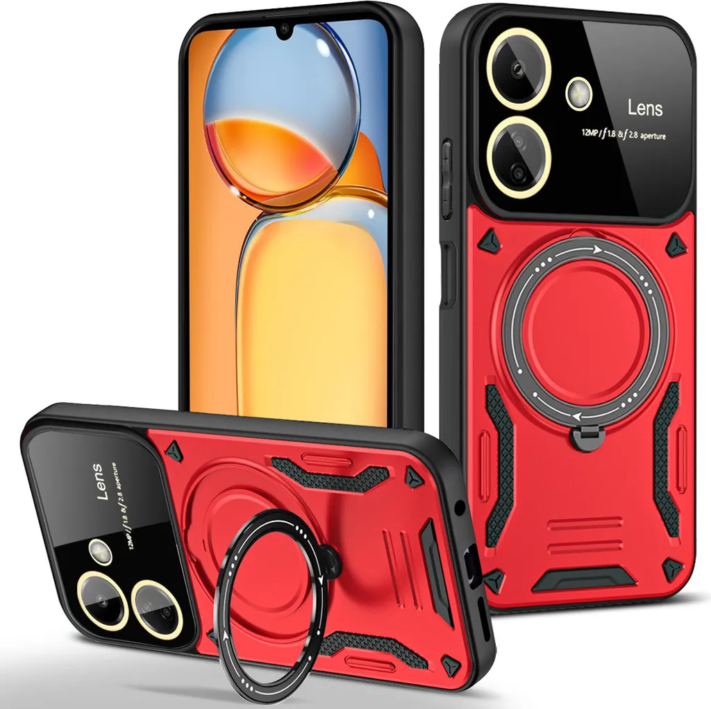 Custodia Xiaomi Poco C65 e Redmi 13C 4G Rosso: Protezione Anti-Urti