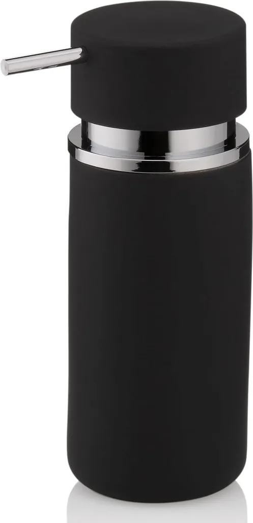 Distributeur savon céramique noir anti-trace - Stable et ergonomique