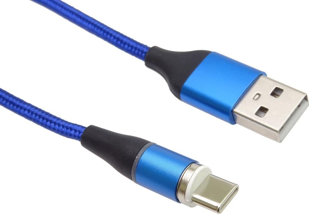 PremiumCord Magnetic microUSB and USB-C Charging Cable Blue 1 m USB-Kabel