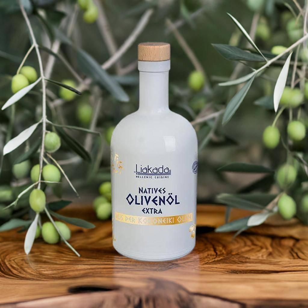 Liakada Natives Olivenöl extra 0,5L aus Koroneiki Oliven vegan