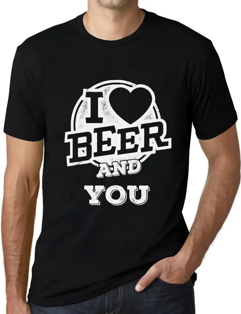 Herren Grafik T-Shirt Ich liebe Bier und dich – I Love Beer And You – Öko-Verantwortlich Vintage Jahrgang Kurzarm Lustige Druck Geburtstag Ges...