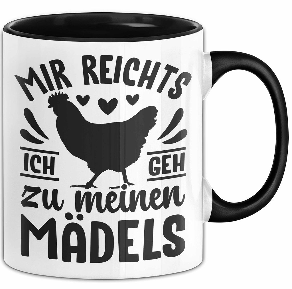 Mir Reichts Ich Geh Zu Meinen Mädels Tasse Geschenk Für Landwirten Bauern Kaffee-Becher (Schwarz)