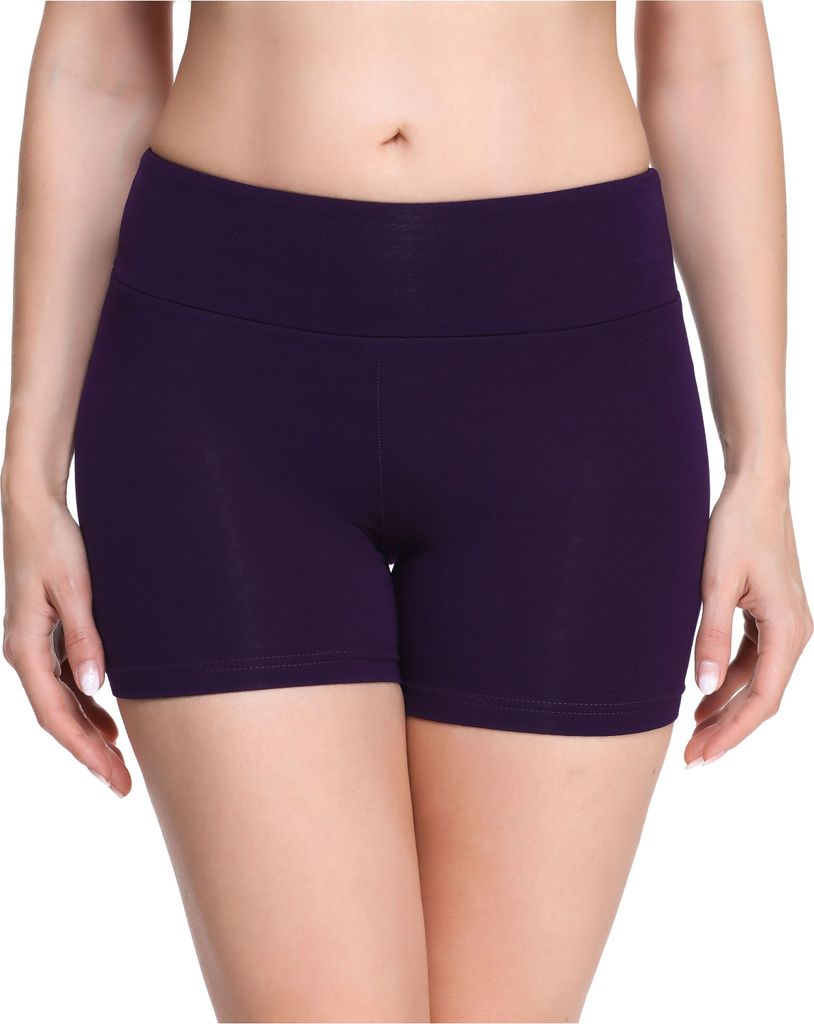 Merry Style Damen Shorts Radlerhose Kurze Hose Boxershorts aus Viskose MS10-284(Pflaume, S).