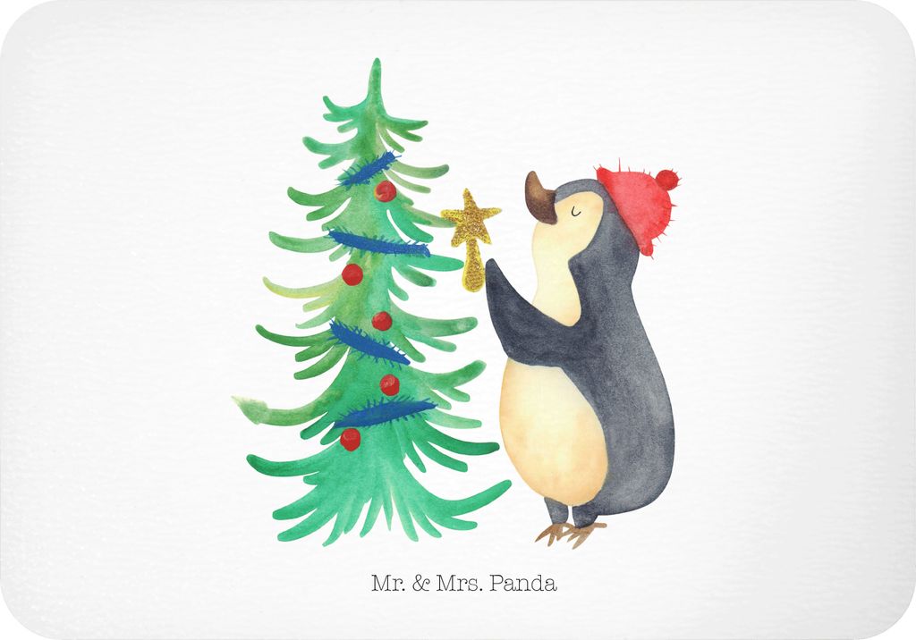 Mr. & Mrs. Panda Kühlschrankmagnet Pinguin Weihnachtsbaum - Weiß - Geschenk, Winter, zettelhalter, whiteboardmagnet, Pinnwandmagnet, Weihnachten,...