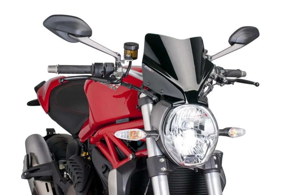 Sute de vent Puig Naked Sport Noir 270x280mm pour Ducati - Bulle 4670N