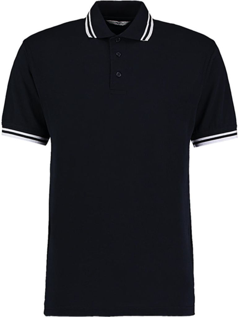 Kustom Kit KK409 | Tipped Collar Herren Polo Shirt / Halbmondpasse - Farbe: Navy/White - Größe: XXL