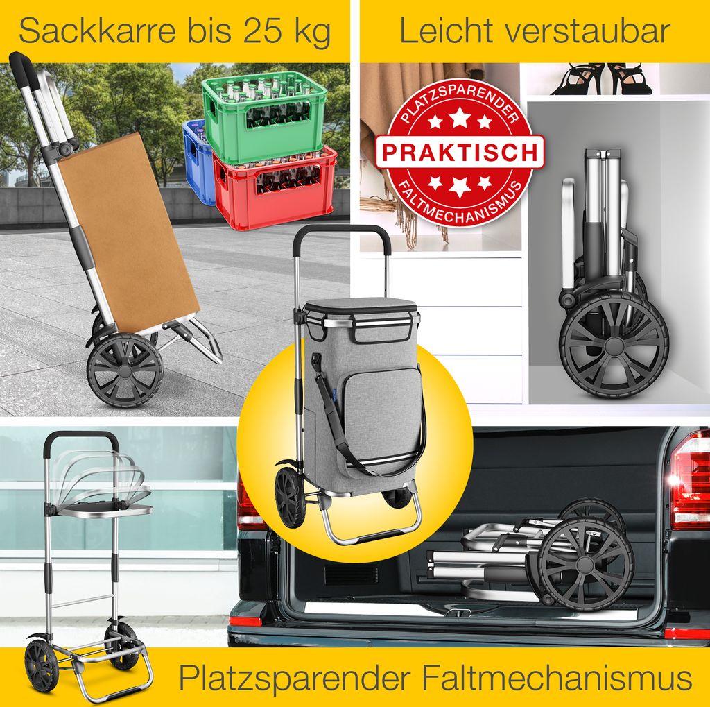 maxVitalis Einkaufstrolley klappbar, Einkaufswagen mit Produktbild 2