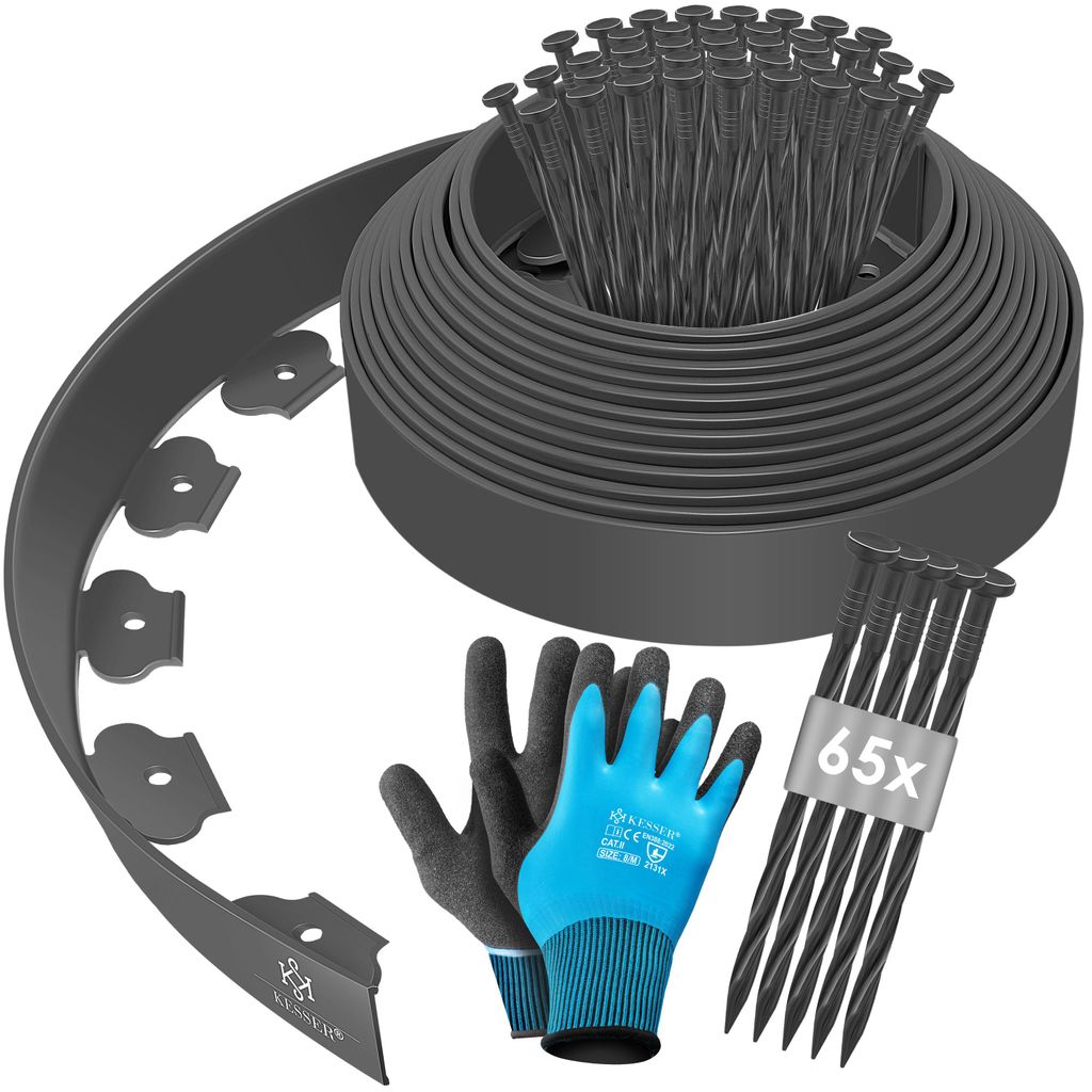 KESSER® Flexible Rasenkante aus Kunststoff Länge 10m Höhe Produktbild 