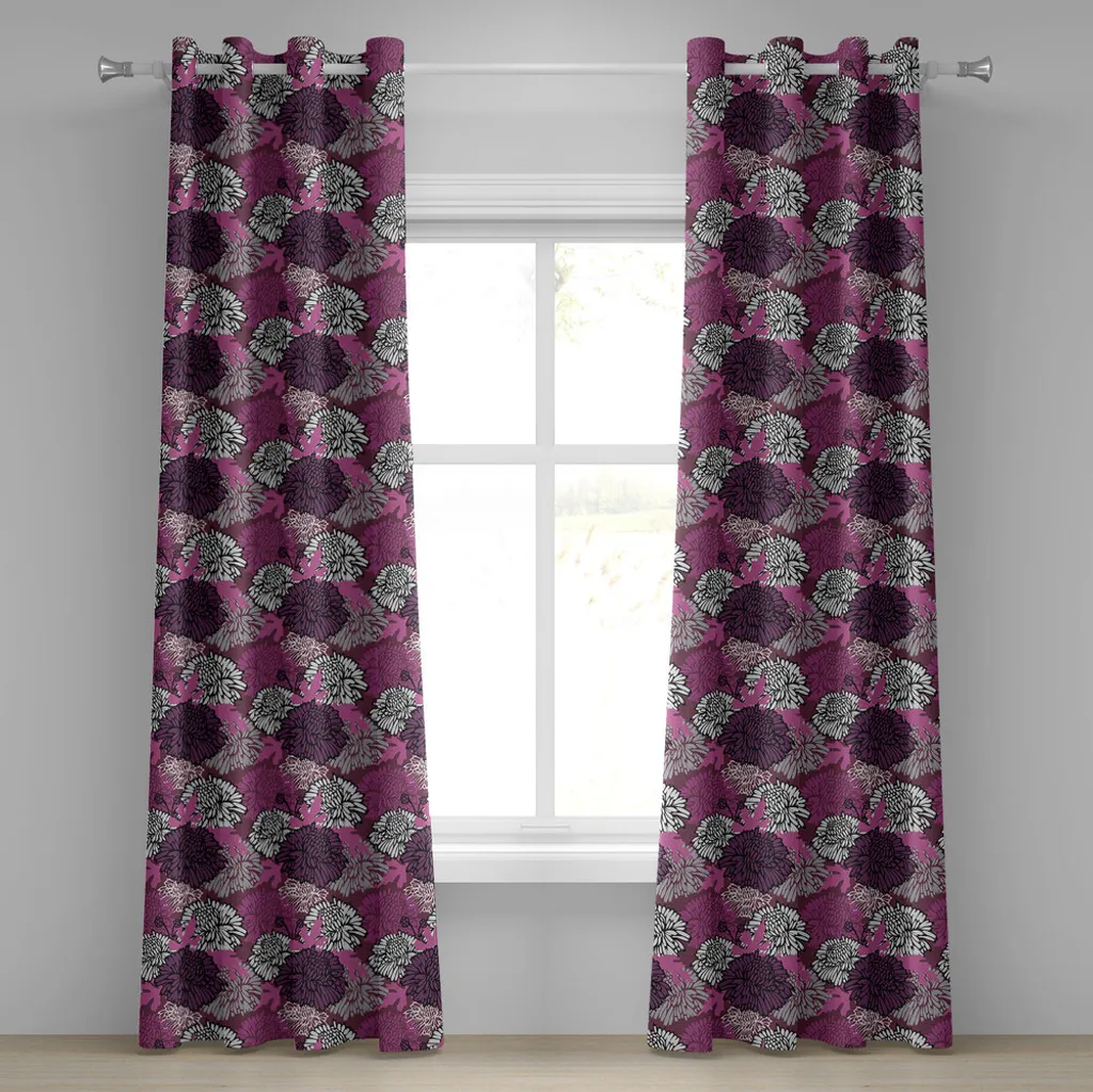 Tenda Lavabile ABAKUHAUS Dahlie 280x245: Fiori Viola per Tutta la Casa