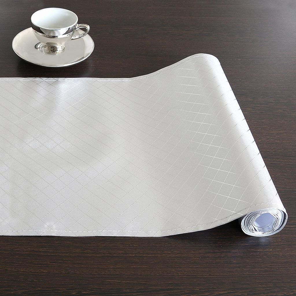 AM-Design Tischläufer silberfarbene Rauten, L ca. 160 cm