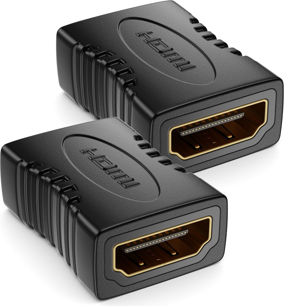 deleyCON 2x HDMI Adapter Kupplung Verbinder - 2x Standard-HDMI Buchse Typ A - 4K Ultra HD UHD 3D Full HD 1080p HDR ARC Highspeed mit Ethernet