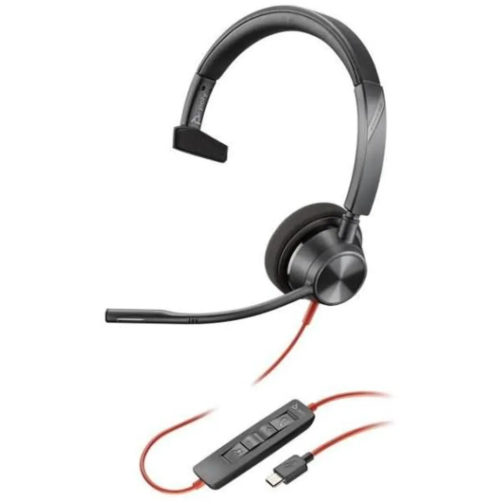 Casque filaire monaural Poly C3310 USB-C pour PC et Mac - Audio HD Voice