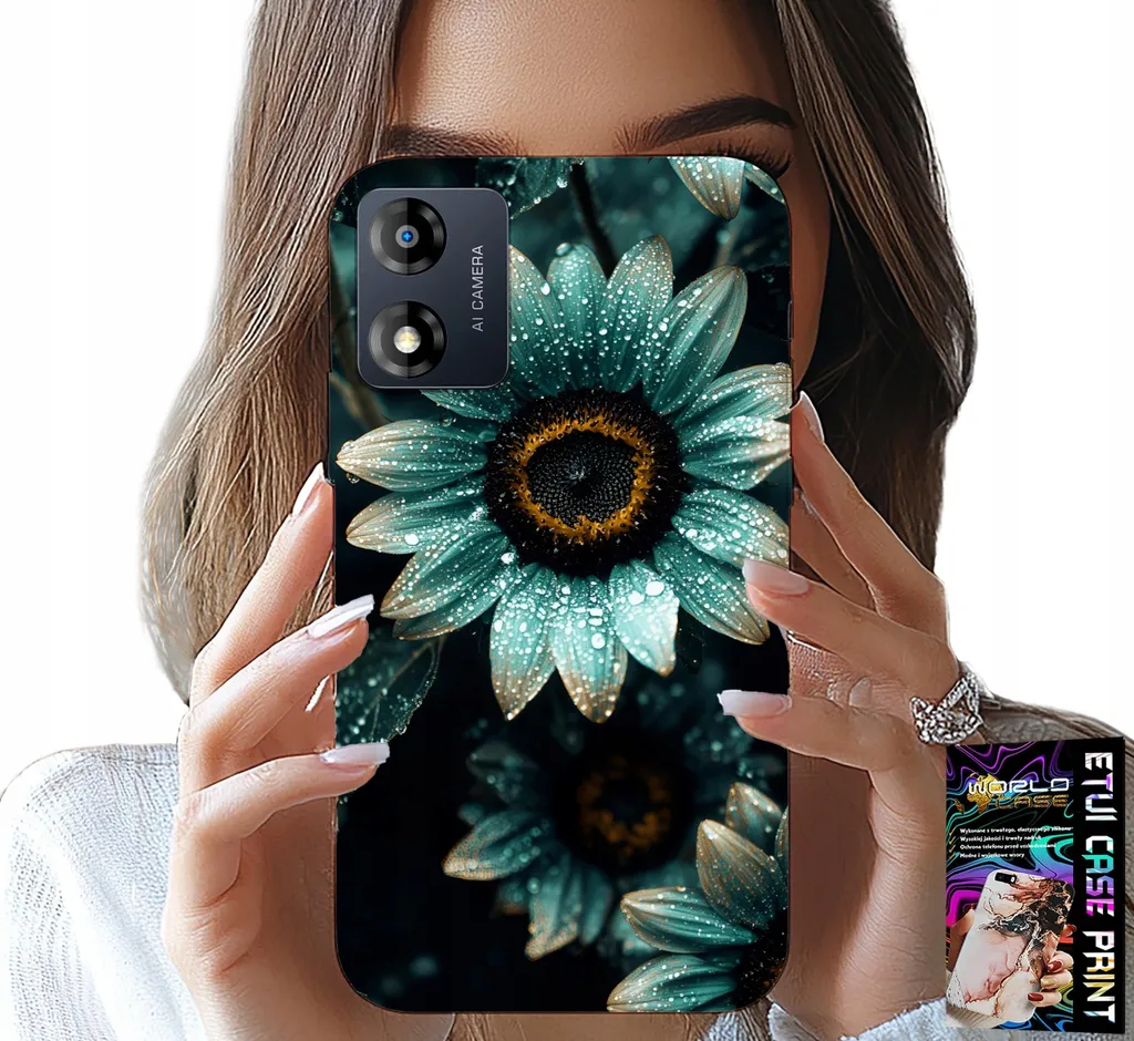 Offerta Custodia Motorola Moto E13 Gerbera Blu + Folia Protettiva