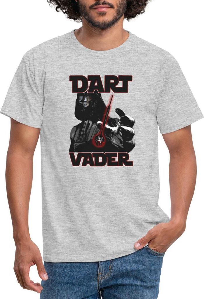 Spreadshirt Dart Vader Dartscheibe Dartspieler Geschenk Männer T-Shirt, M, Grau meliert