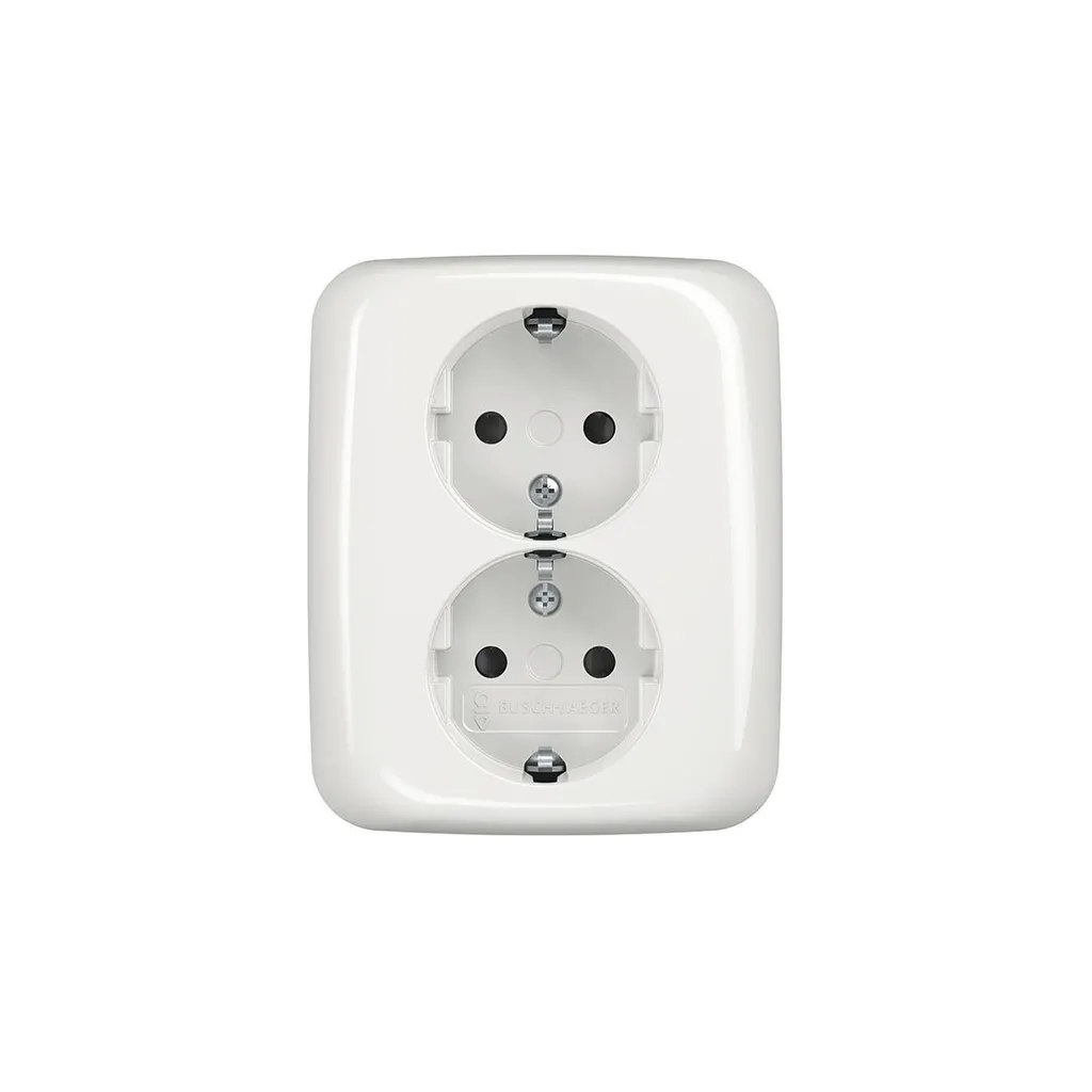 Prise de Courant Double SCHUKO Busch-Jaeger 202 EUJB-214 Encastrable
