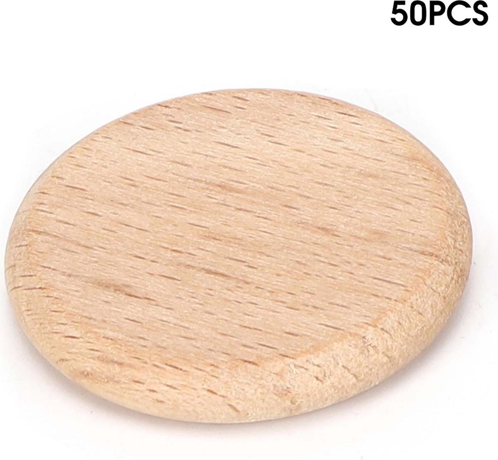 Leere Holzscheiben, runde Holzsp?ne, Buchenholz 50 Stck runde Holzsp?ne kein Loch DIY, DIY Dekoration Zubeh?r zu wnschen(3.8cm)