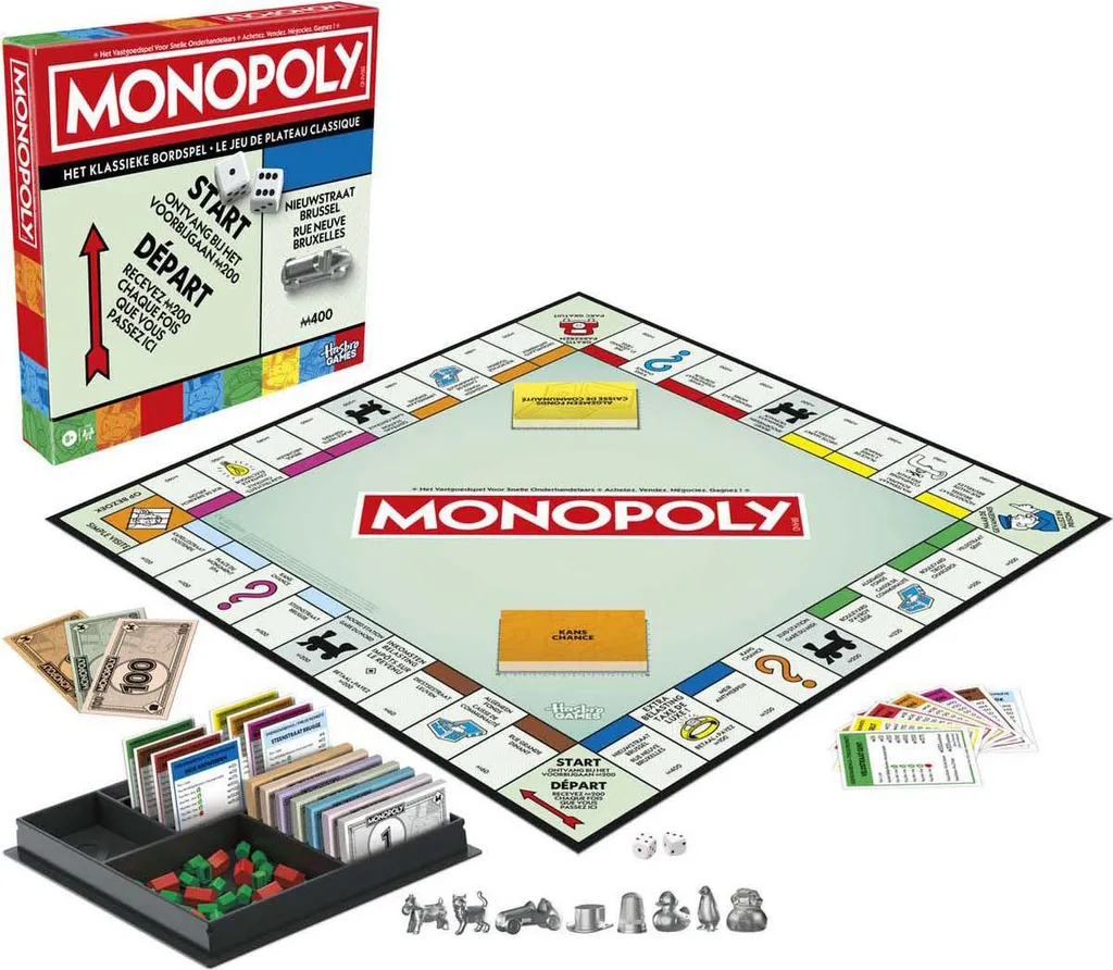 Monopoly Belgique Hasbro Edition avec Grands Pions Plus Faciles à Manipuler