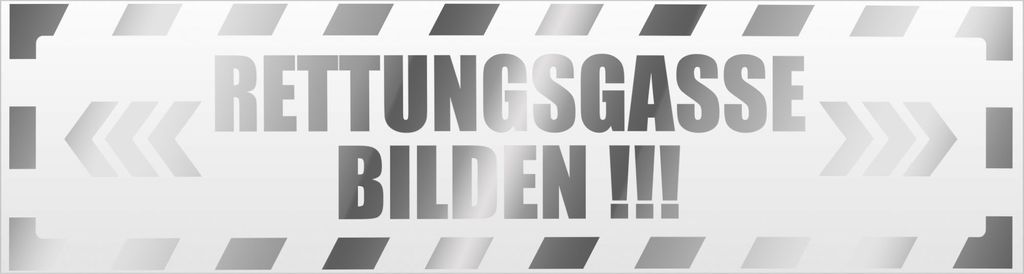 Kiwistar Rettungsgasse bilden gestreift Magnetschild Schild magnetisch - 20cm Chrom - Magnetfolie für Auto PKW Kfz