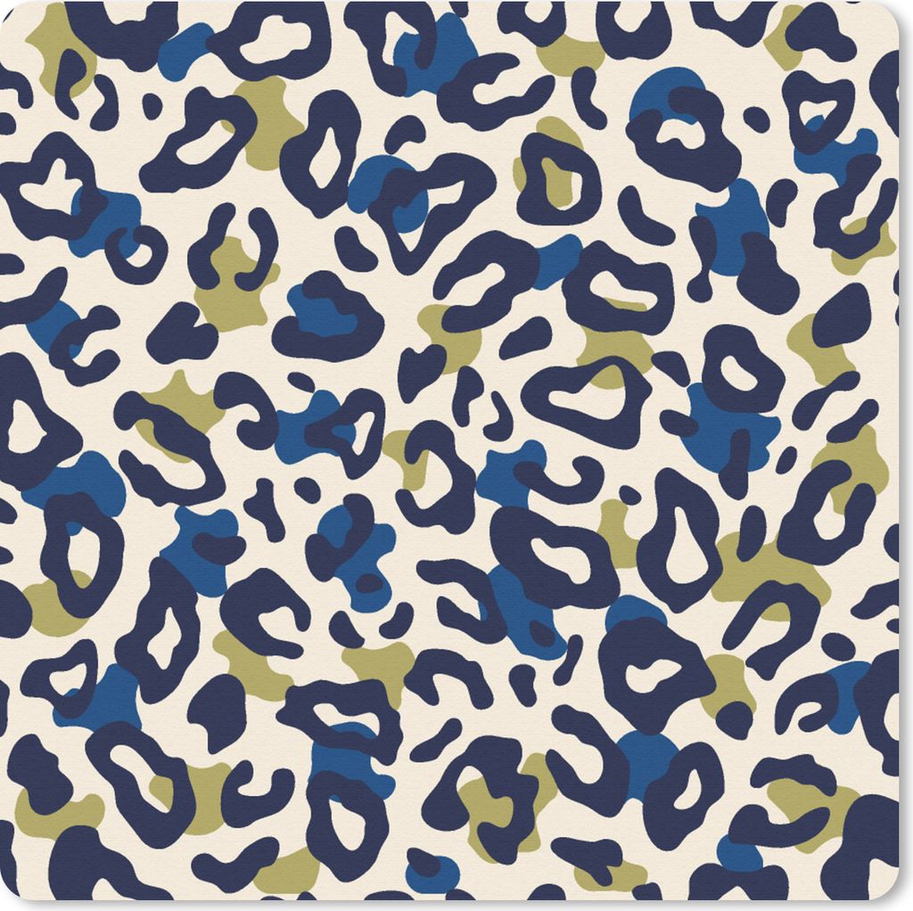 MuchoWow Mauspad Mousepad Panther - Design - Blau - Grün 20x20 cm - Mousepads - Maus Mat - Pad - Mausunterlage - Desk Mat - Bureauartikeln