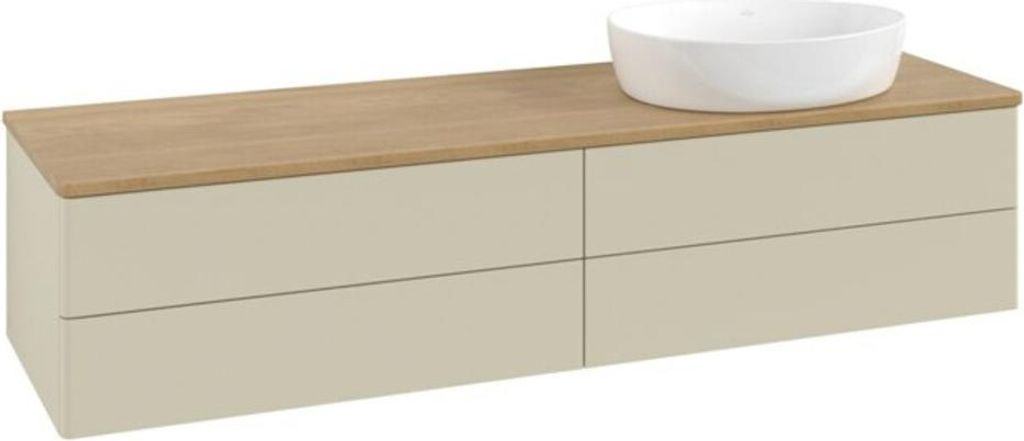 V&B Waschtischunterschrank ohne Frontstruktur -Beleuchtung Antao 160x50cm, WBP-farbe hon. Oa, si Gr m Lac
