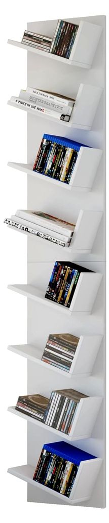 Hängendes Holzregal | platzsparendes Regal | Maße: H. 180 x B. 33 x T. 16 cm | Aufbewahrungsregal | Bücherregal | Wandboard