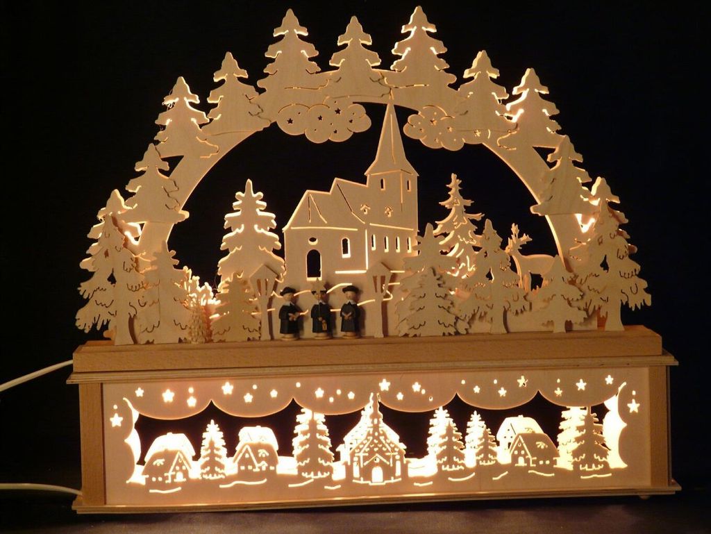 Original Erzgebirgischer Marken Schwibbogen Lichterbogen 50 x 43 cm K50-1_35