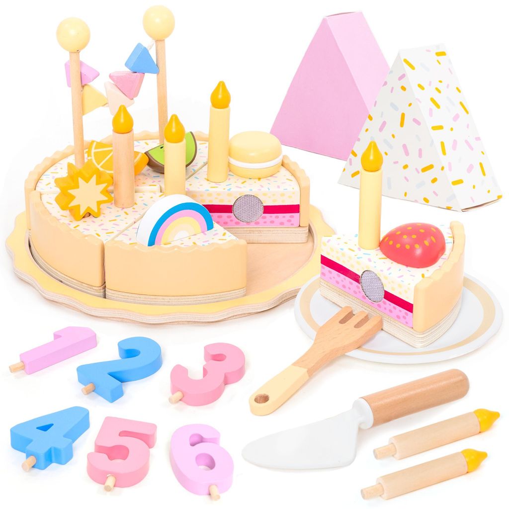 UMU® Gâteau d'anniversaire en bois pour les enfants de 2, Image du produit 