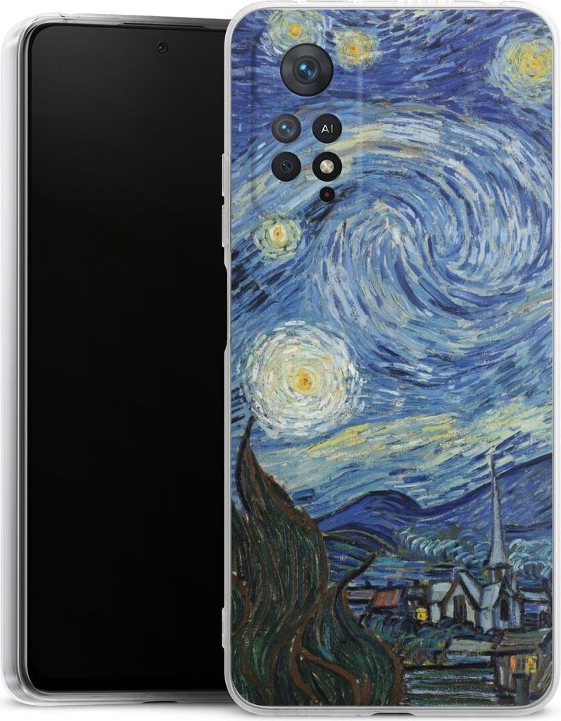 DeinDesign Handyhülle für Xiaomi Redmi Note 11 Pro 4G Silikon Hülle Case Smartphone Schutzhülle Kunst The Starry Night