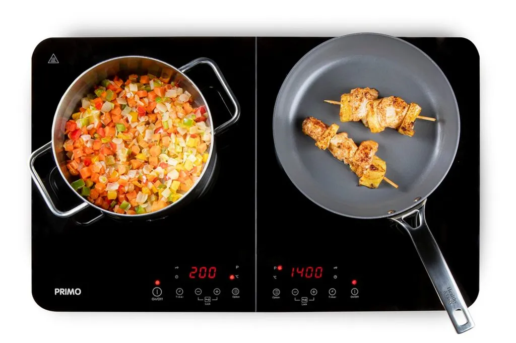 Plaque à induction double PRIMO PR301IKP noire 3500W pour cuisine