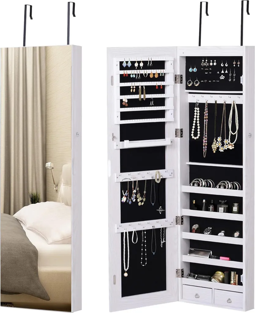 Miroir LED anti-ombre pour maquillage : pose murale sans percer sur porte