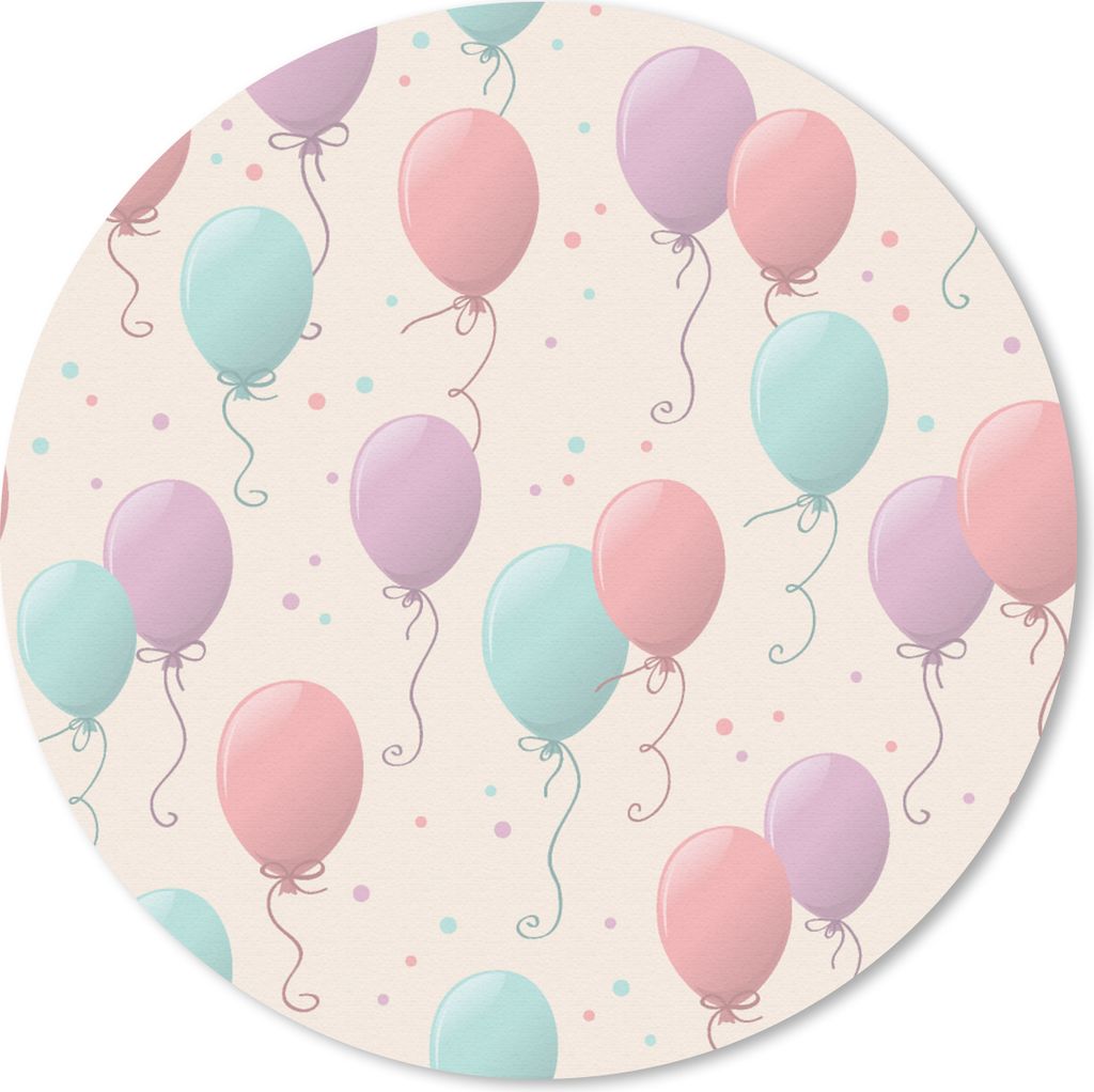 MuchoWow Mauspad Mousepad Schnittmuster - Geburtstag - Luftballons 50x50 cm - Mousepads - Maus Mat - Pad - Mausunterlage - Vinyl