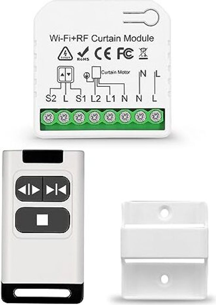 Dieserc WiFi Intelligent Roller Shutter Control Modul 433 MHz RF Fernbedienung, Tuya -App -Kompatible Alexa/Google Home, Manual Switch