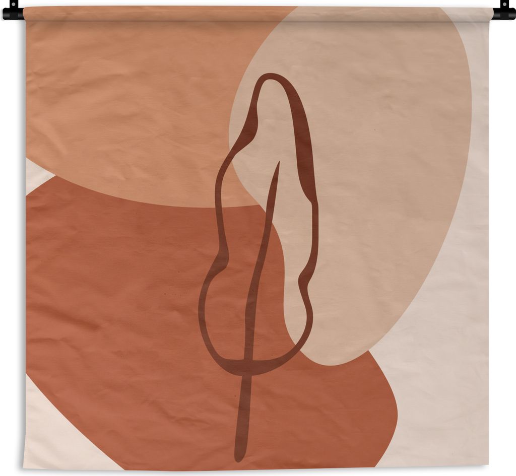 MuchoWow Wandteppich Wandbehang Sommer - Blatt - Braun 150x150 cm Tapisserie Dekoration Wandtuch - Wohnaccessoires - Modernes