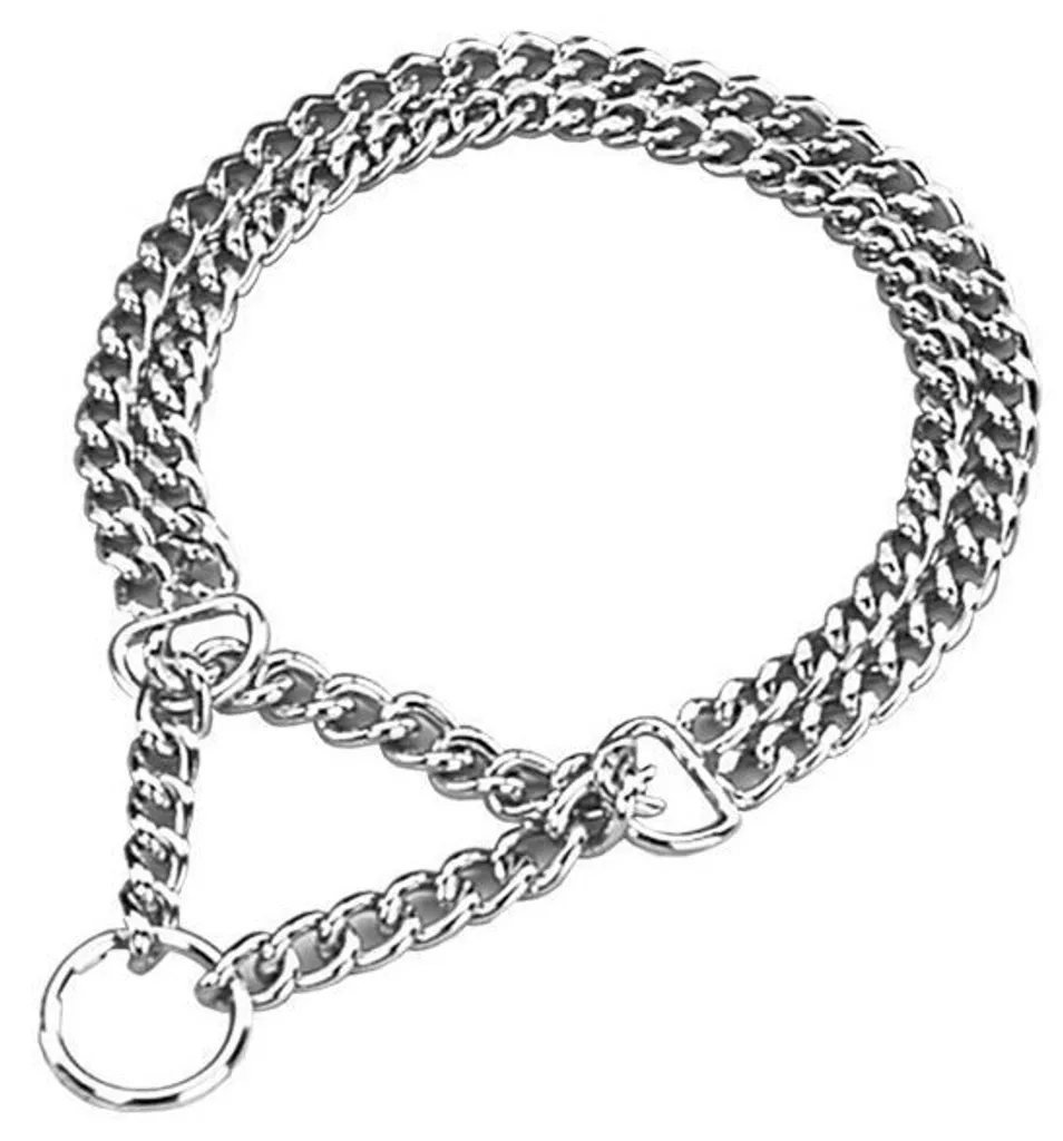 Nobby Catena Doppia Fila Argentata 45 cm | Ideale per Cani Medi