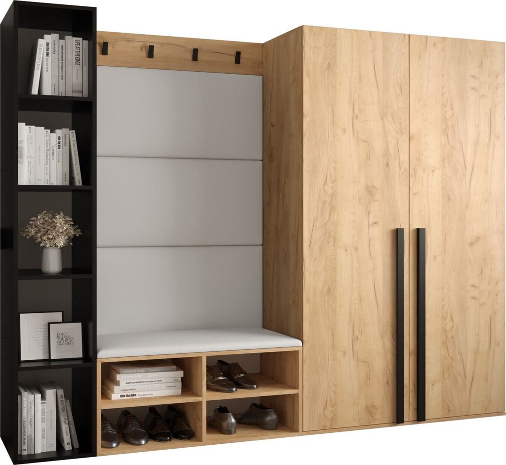 Garderobe MIRO Set 4 mit gepolsterten Paneelen Industrial Design