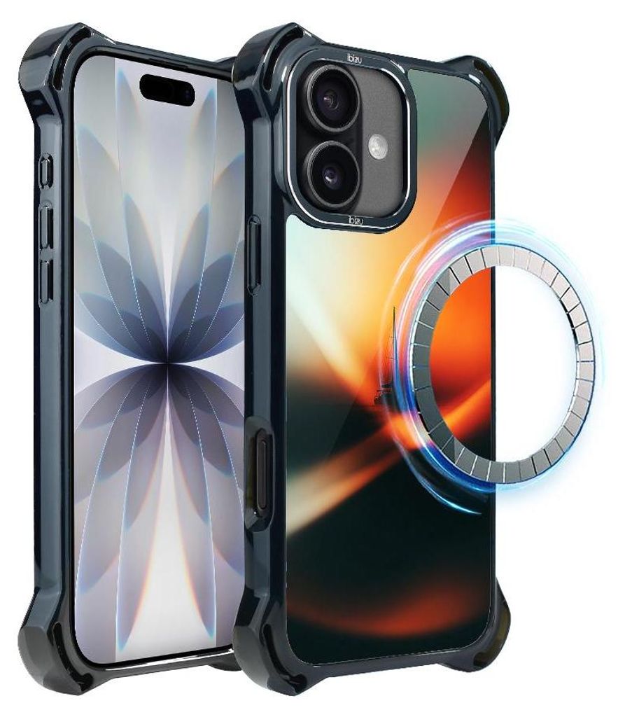 Schutzhülle für das iPhone 17, MagSafe-kompatibel, verstärkte Ecken, schwarz, ein blendender Schein am Himmel