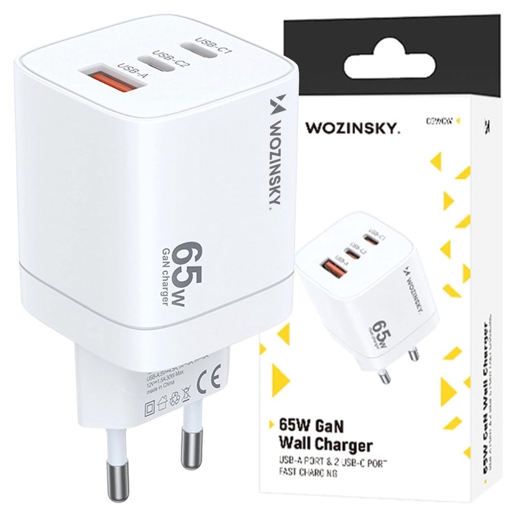 Gan Wozinsky Cgwcw 65W Usb-A / 2 X Usb-C chargeur secteur - Image du produit 
