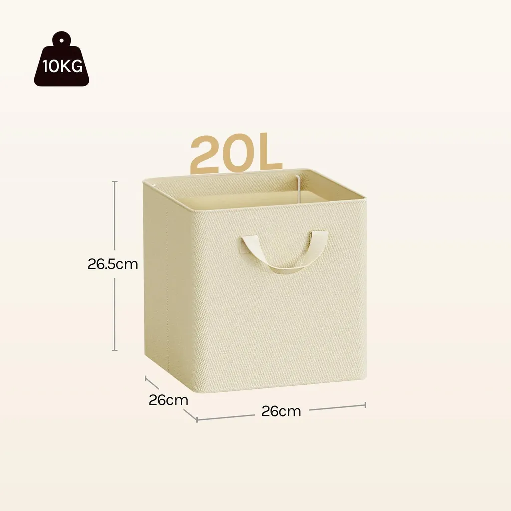 Boîte de rangement 20L avec cadre métallique - Tissu jaune clair durable
