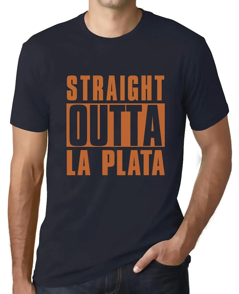 Herren Grafik T-Shirt Direkt aus La Plata – Straight Outta La Plata – Öko-Verantwortlich Vintage Jahrgang Kurzarm Lustige Druck Geburtstag Ges...