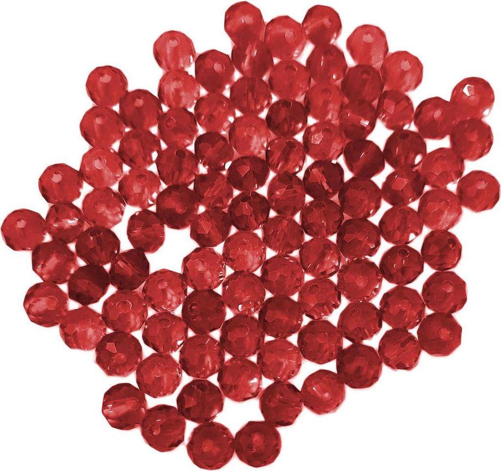 Perles de verre - à facettes - 160 pièces - 3 mm - Rouge Image du produit 