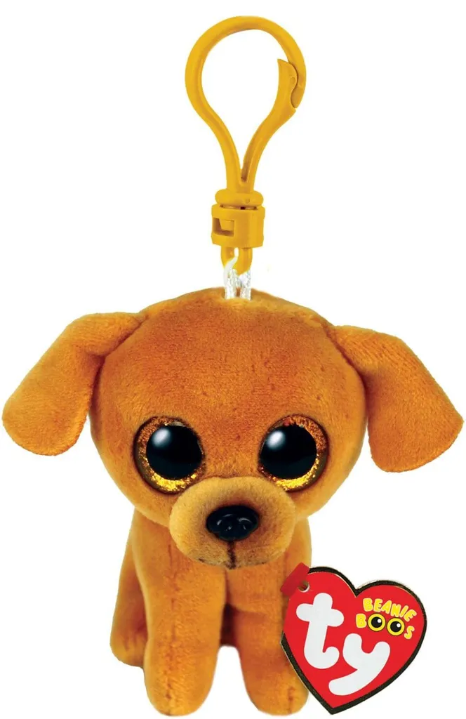 Zuzu Ty Beanie Boos Clip 7cm - Portachiavi Cane Marrone Morbido