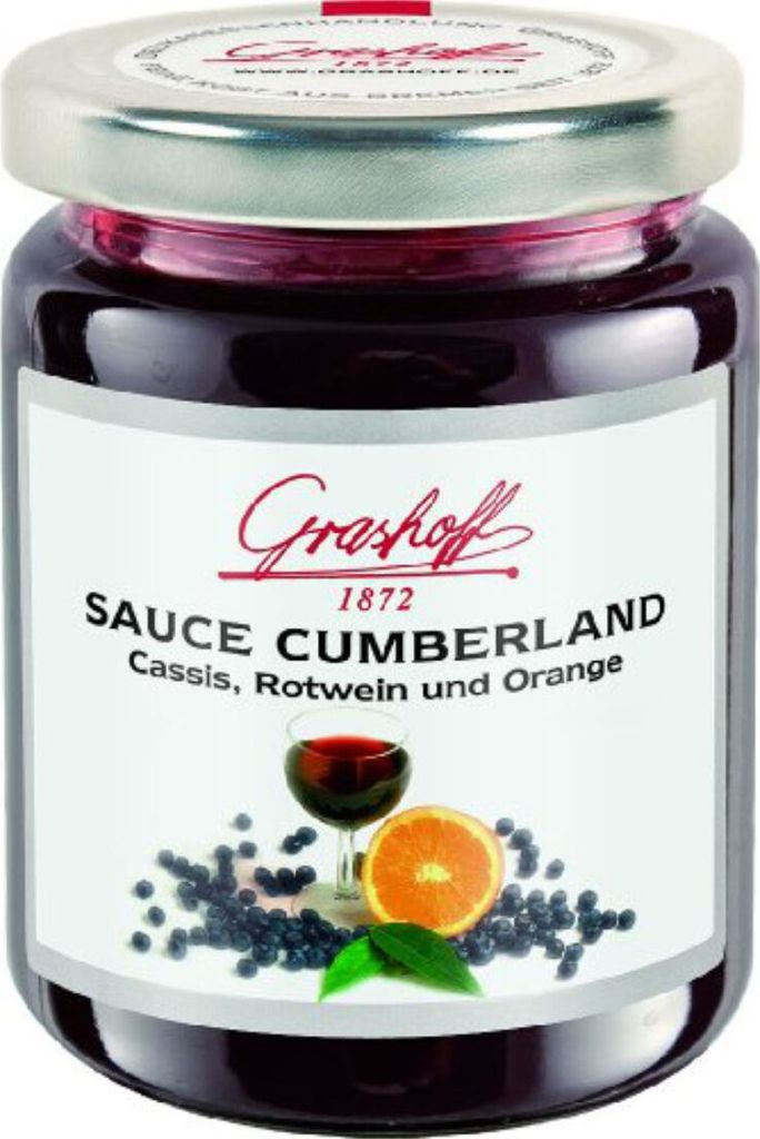 Verpackungsbild Grashoff Cumberland Sauce fruchtig frisch pikant mit Rotwein 200ml