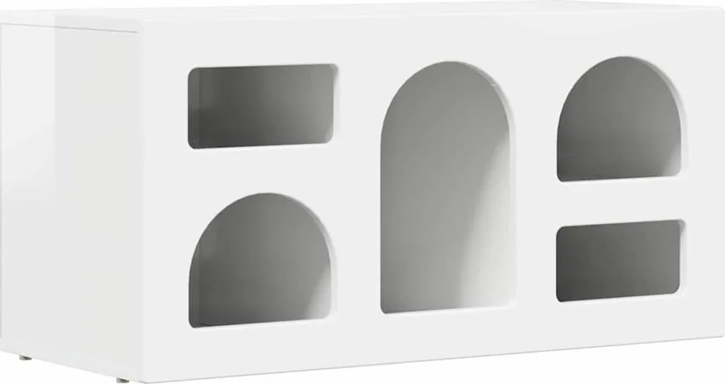 Mobile TV vidaXL 80x35x40 cm Bianco Glossy - Arredo Living Minimale