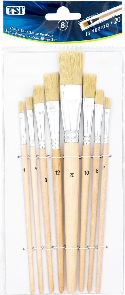 TSI Borstenpinsel-Set 8-teilig (Größen 1, 2, 4, 6, 8, 10, Produktbild 