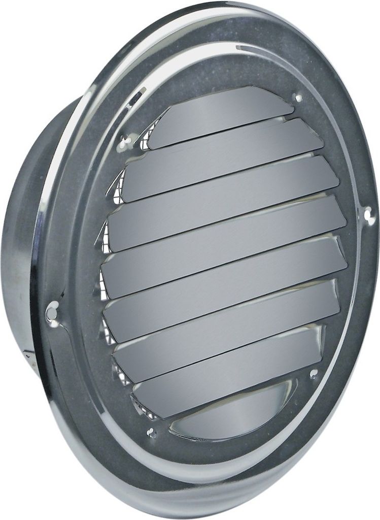 Europart 10028199 UNIVERSAL Abluft Gitter Aussengitter Lüftungsgitter Mauer Anschluss 125mm Edelstahl Rund mit Insektenschutz Draht Netz u.a. Troc...