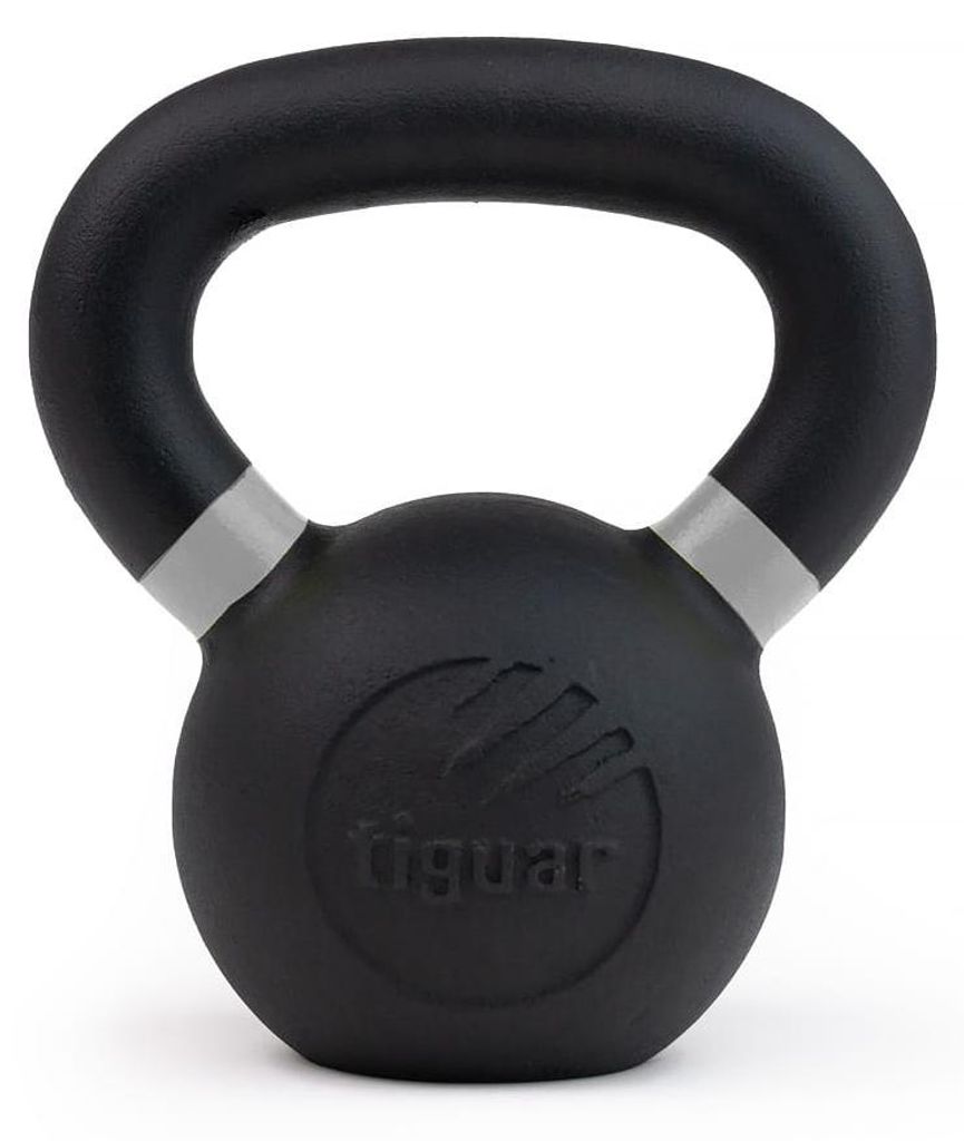 tiguar Kettlebell 10 kg RAW Gusseisen, ergonomisch geformt, matt beschichtet, farbcodiert, hochwertig verarbeitet, für Fitness, Home Gym & Functio...