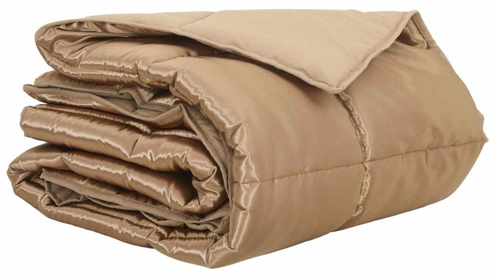 vidaXL Sommerdecke Gold 140 x 200 cm Satin und Mikrofaser